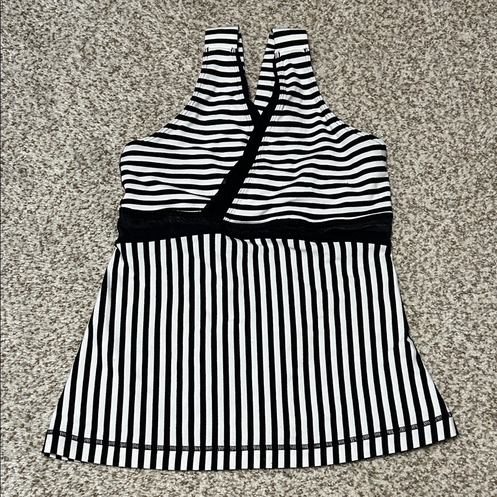 Lululemon Striped Black and White Women's Tank Top